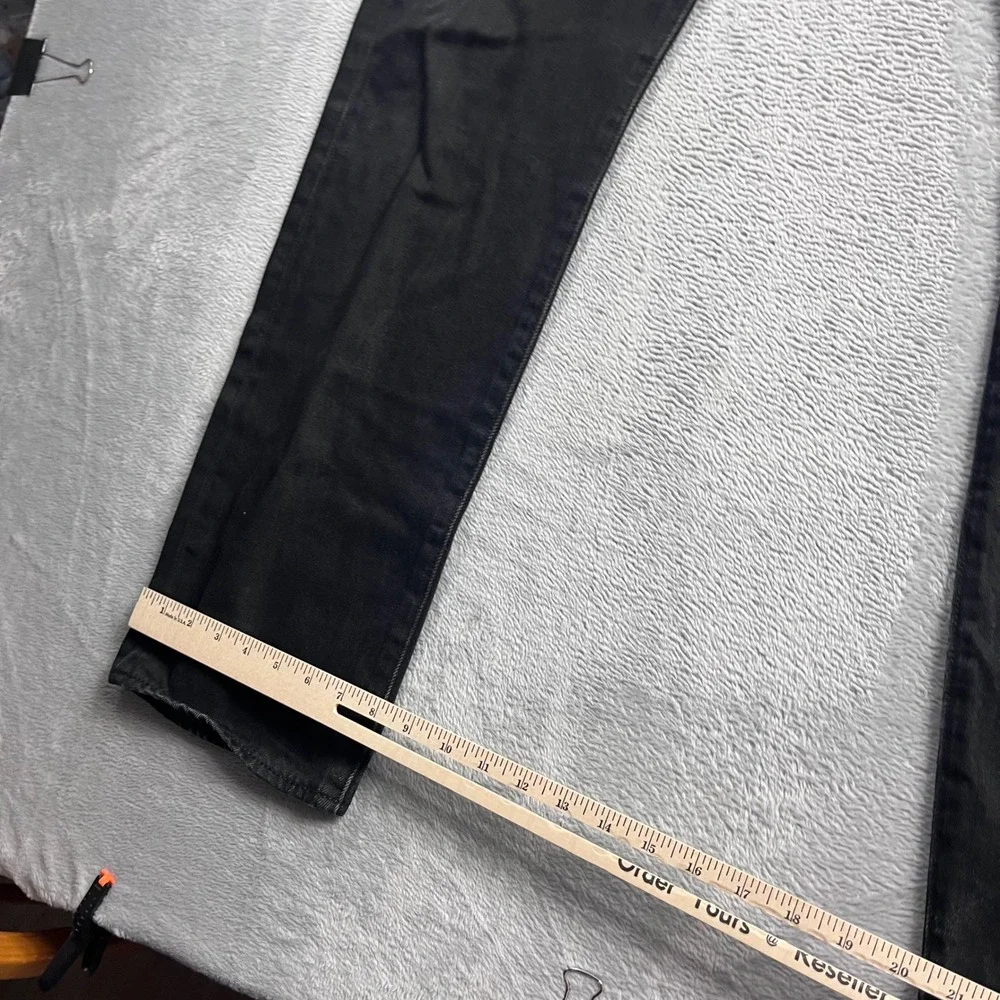 Levis 501 Original Fit Mens Jeans 34x32 Washed Black Cotton Button Fly Straight
